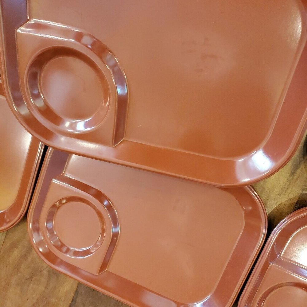 Vintage Rubbermaid Brown Melamine Ribbed Cups Plates Trays 3850 3819 10 Piece - Picture 11 of 11